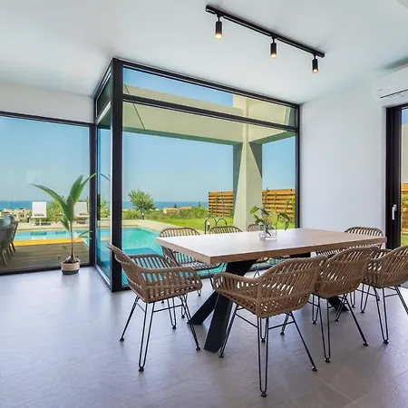别墅 Pirgos-villas, Avra & Ostria Villa, Heated Pool , Amazing Sea View