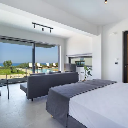 Pirgos-villas, Avra & Ostria Villa, Heated Pool , Amazing Sea View 马莱迈