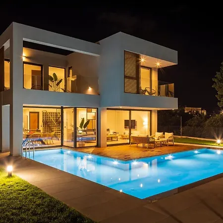 Pirgos-villas, Avra & Ostria Villa, Heated Pool , Amazing Sea View 马莱迈